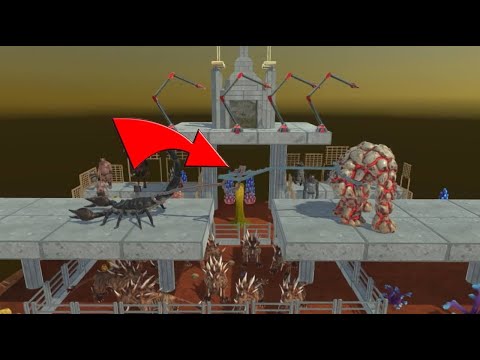 Lava Golem VS Emperor Scorpion  vs Dinosaurs - Animal Revolt Battle Simulator