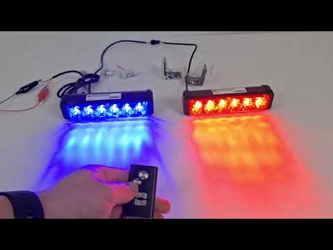 Стробоскоп, мигалка LED 36W плоская с линзой, белая / красно-синяя, с дистанционным управлением - фото 1 - id-p3159552890
