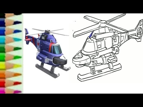 Belajar Mewarnai Helikopter - Gambar Mewarnai Gratis