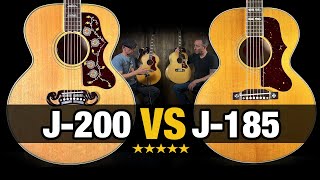 Video thumbnail for Gibson J-200 vs J-185 – Jumbo Acoustic Comparison by Acoustic Letter