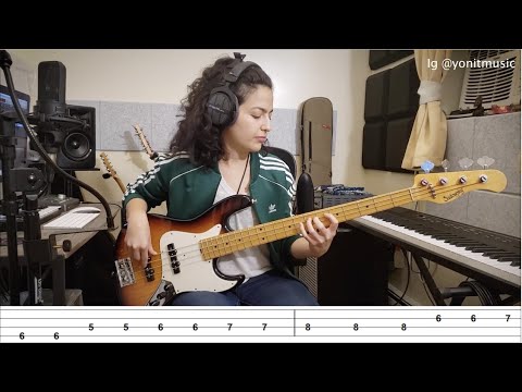 Easy & Funky Bass-line for Beginners - with TABS and Play-along!!
