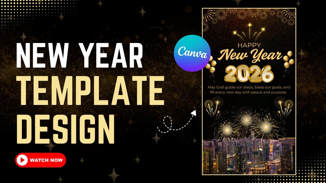 New Year Modern Poster Design in Canva  | New Year 2026