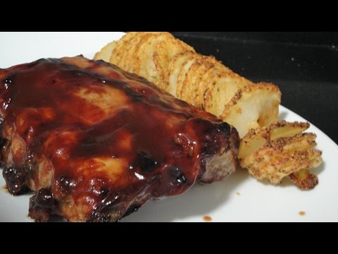 👈 COSTILLAS al horno con salsa BARBACOA y PATATAS 🍟 **** FÁCIL RIQUÍSIMAS *****