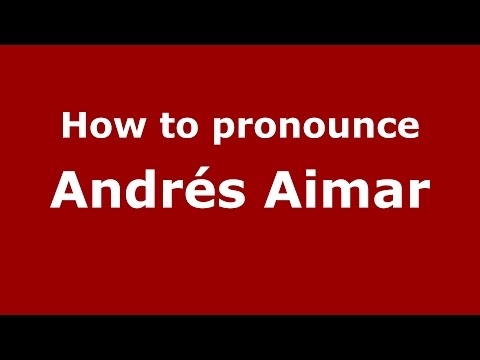 How to pronounce Andrés Aimar (Spanish/Argentina) - PronounceNames.com