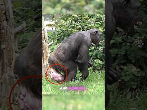 The mother chimpanzee was surprised.|#shorts #chimpanzee