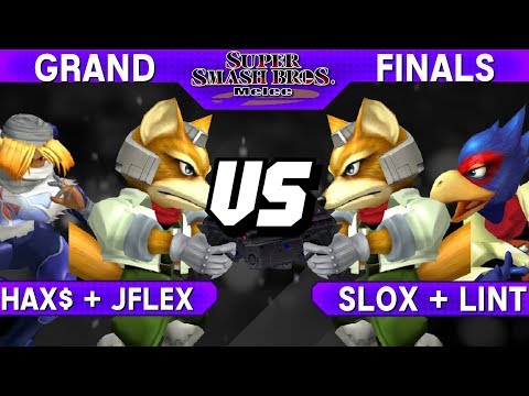 Smash Melee - Hax$ + Jflex (Fox / Sheik) vs slox + lint (Fox / Falco) - Major Flavor GF