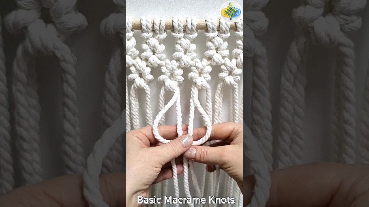 #29 Basic Half Hitch Flower Knots Tutorial, Macrame, #shorts #diycrafts  #diyideas #diy