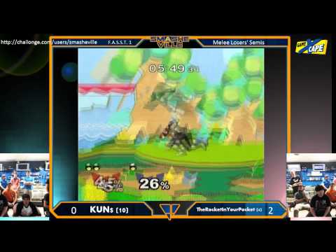 F.A.S.S.T. 1 Losers' Semifinals KUN$ (Fox/Falcon) vs TheRocketInYourPocket (Falcon) Melee