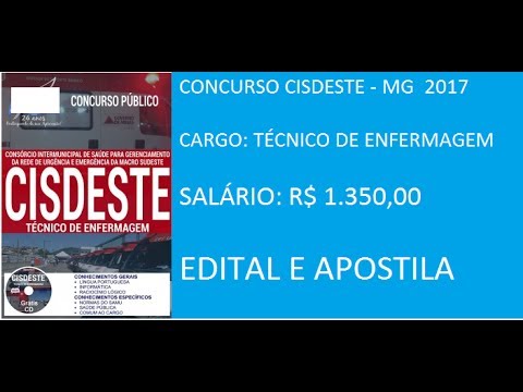 CONCURSO CISDESTE MACRO SUDESTE 2017   TÉCNICO DE ENFERMAGEM