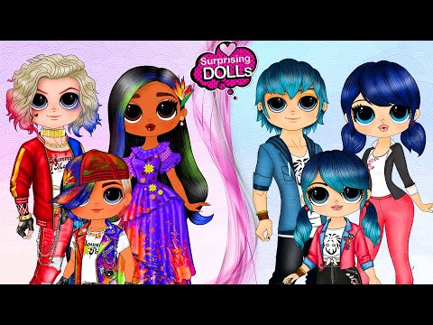 Encanto, Harley Quinn & Ladybug Couples Switch Up - DIY Paper Dolls & Crafts