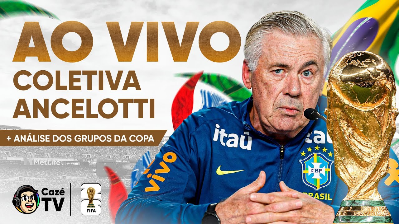 COLETIVA DE ANCELOTTI + ANÁLISE DOS GRUPOS DA COPA DO MUNDO FIFA 2026