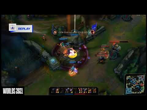 The perfect C9 Yasuo Jarvan combo crush GEN G in teamfight- worlds quaterfinals 2021