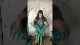 styling this poncho (tutorial on my channel) #crochet #crochetprojects