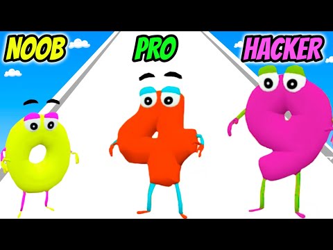 NOOB vs PRO vs HACKER - Number Race 3D