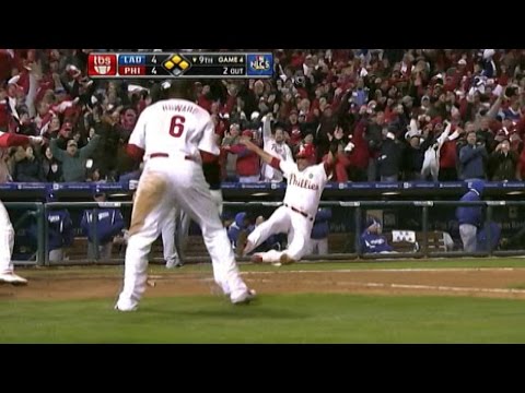 2009 NLCS Gm 4: Rollins' two-run double gives Phillies walk-off win