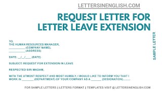 Leave Extension Letter – Sample Request Letter Format