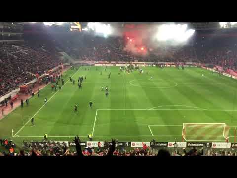 13/12/18 Olympiakos-AC Milan 3-1 Ληξη αγωνα,πανηγυρισμοι