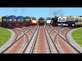 9 Trains Crossing At Diamond Railroad Tracks Train Game Train Cartoon Video Railways