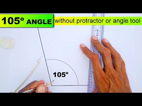 how to draw 105 degree angle without protractor or...