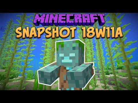 Minecraft 1.13 Snapshot 18w11a New Drowned Underwater Hostile Mob & Shipwrecks (Update Aquatic)