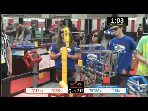 2015 VRC Tech Q212 - 3018 3388 vs 7513A 118 - 40 to 80 - VEX Worlds 2015 - Technology Division