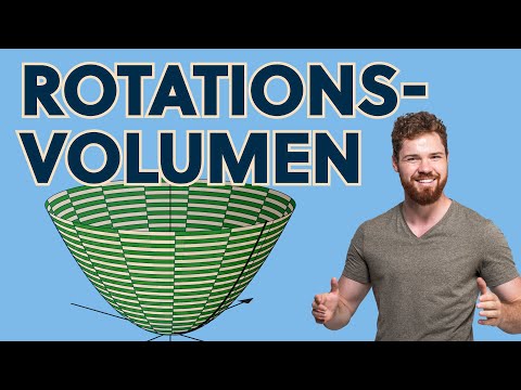 Volumen Rotationskörper (um Y-Achse) berechnen, BEISPIEL + Herleitung Rotationsvolumen