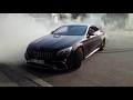 Man spinning  Mercedes-Benz  S63 V8 to flames.