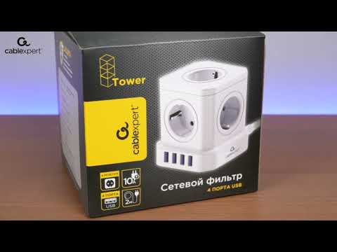 Миниатюра изображения товара Сетевой фильтр Cablexpert TWR-5-U4-W-2