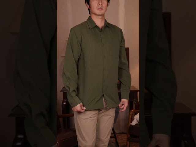 Vídeo relacionado con COOFANDY Camisa de Algodón de Manga Larga para Hombre Corte Regular con Botones Formal Cómoda para Negocios Blanca S