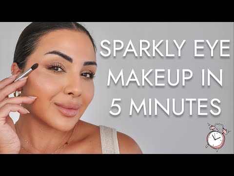 SPARKLY EYE MAKEUP TUTORIAL IN 5 MINUTES | NINA UBHI