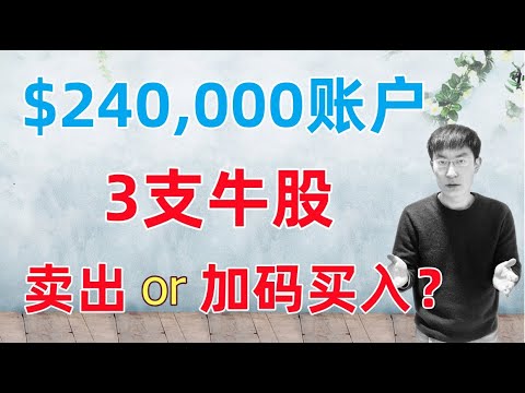 Video thumbnail for 24万账户3支持仓牛股:TSLA, PLTR, SOFI 该卖出还是加码买入?