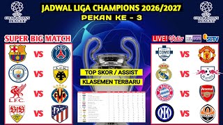 Download lagu Jadwal Liga Champions 2026 Pekan Ke 3 - PSG vs Barcelona - Munchen vs Arsenal - UCL 2026  mp3