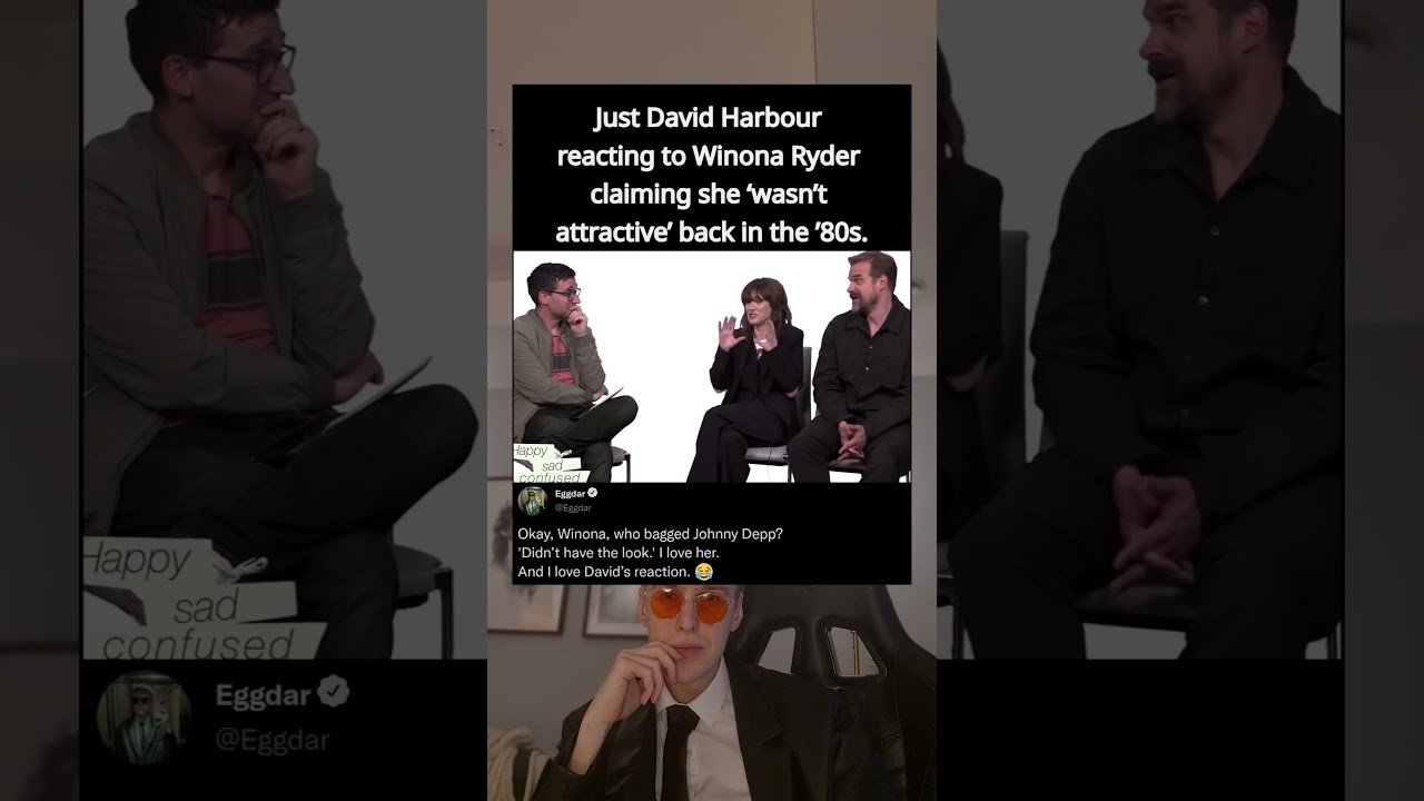 80년대 위노나 라이더가 '매력적이지 않다'고 주장했을 때 데이비드 하버가 반응한 내용입니다.