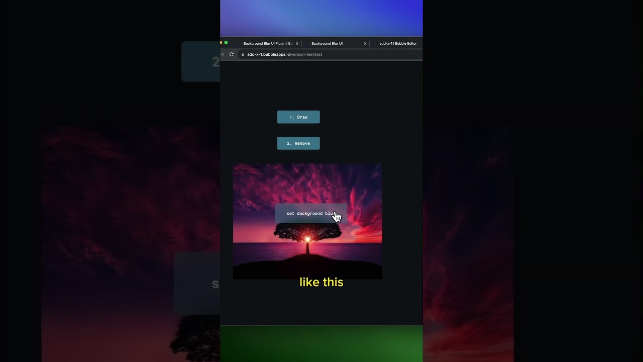 Glass morphism & Blur Background in bubble.io  demo video