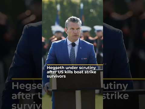 Hegseth under scrutiny after US kills boat strike survivors | AJ #shorts