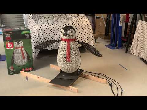 Quick Test of Penguin for Christmas Light Display with actions sequenced to music