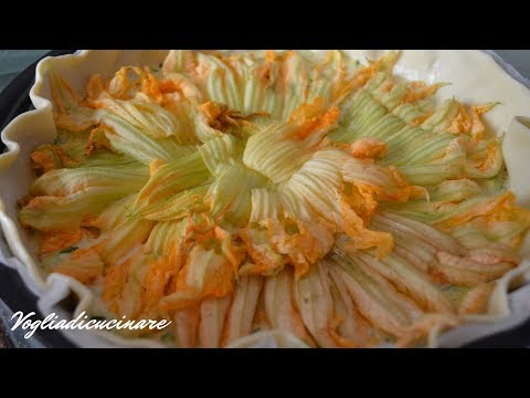 Torta salata con zucchine e fiori di zucca