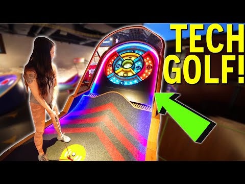 Crazy HIGH TECH Mini Golf Course! - Never Seen Before!