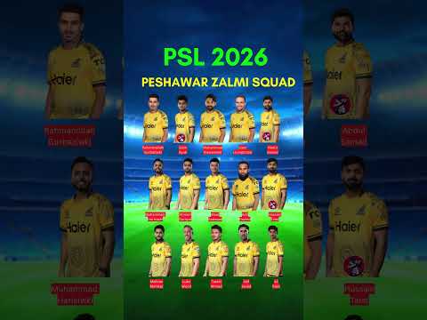 PSL 2026 Peshawar Zalmi Squad#shorts #peshawarzalmi   #psl