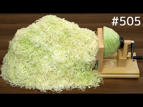 , title : '別のスライサーでキャベツの千切り！Cabbage Slicer machine. japanese kitchen gadgets'