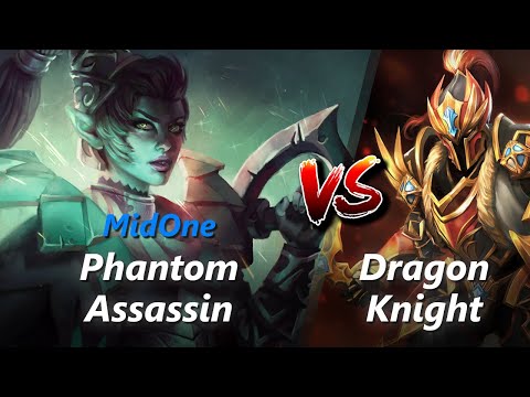 MidOne safelane Phantom Assassin vs Dragon Knight/Mirana | First 10 minutes