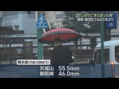 YouTube Video 静岡県内は広い範囲でまとまった雨　降水量が４０ミリを超えたのはおよそ４カ月ぶり