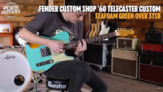 Video thumbnail for No Talking...Just Tones | Fender Custom Shop LTD '60 Tele Custom Heavy Relic Seafoam Green over 3TSB by Peach Guitars
