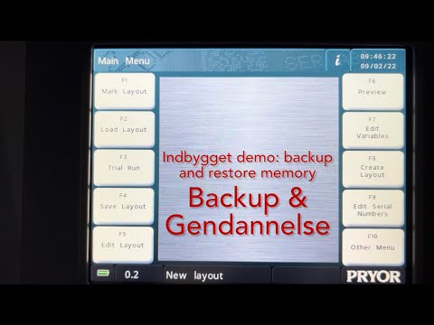 Backup og gendannelse PRYOR PortaDot 60-30 Touch batteridrevet bærbar mærkemaskine