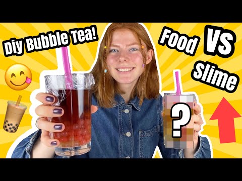 Slime VS food (laver diy Bubble tea) Emmes krea-verden
