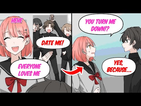 【Manga dub】A Beautiful girl who makes boys fall in love confessed to me but I turned her down...