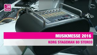 Video thumbnail for Korg Stageman 80 stereo - Musikmesse 2016 by Bax-shop | Bax Music Goes