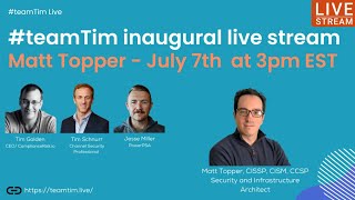 #teamTim Inaugural Launch of Our Live Stream