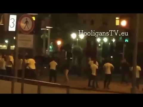 Oberhausen: Srassenkampf zw. 40 RW Essen (Weiss) Hooligans VS 40 Rot Weiss Oberhausen Hooligans