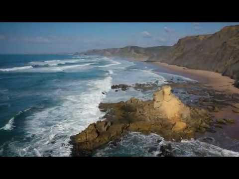 Drone footage of Praia Castelejo 